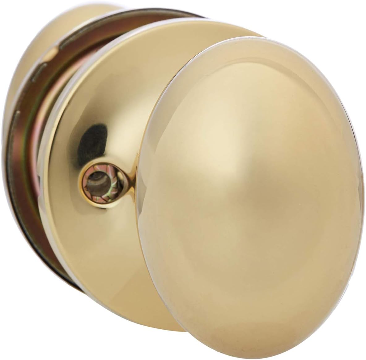 AmazonBasics Closet Door Knob, Oval Egg, Polished Brass