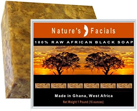 #1 BEST Raw African Black Soap Authentic Superb Normal skin Acne Sensitive Eczema Psoriasis Oily Skin &amp; Blemishes 1LB (16 Oz) (1)