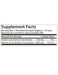 Bronson Labs cristales de vitamina C, 1000 mg (ascorbato de sodio no acídico), 1