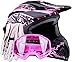 Typhoon Helmets Typhoon ATV Motorcycle Helmet with Goggles & Gloves - DOT Certified Off-Road Racing Protection Gear Set for Men - Durable MX Combo Pack