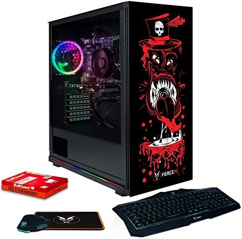 Fierce RGB Gaming PC Bundle - AMD Ryzen 5 3600 4.2GHz, RTX 3080 10GB, 16GB 3000MHz, 240GB Solid State Drive, 1TB Hard Drive, Windows 10 Compatible, Keyboard and Mouse (Enforcer 982014)