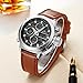 MEGALITH Mens Sports Watches Men Military Waterproof Big Face Analog Digital Designer Brown Leather Wrist Watch