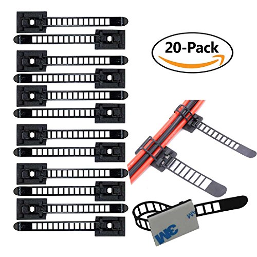Eiito Wire Clips Cable Clamps Adjustable 3M Self-Adhesive Nylon Cable Multipurpose Cable Clips for wire management