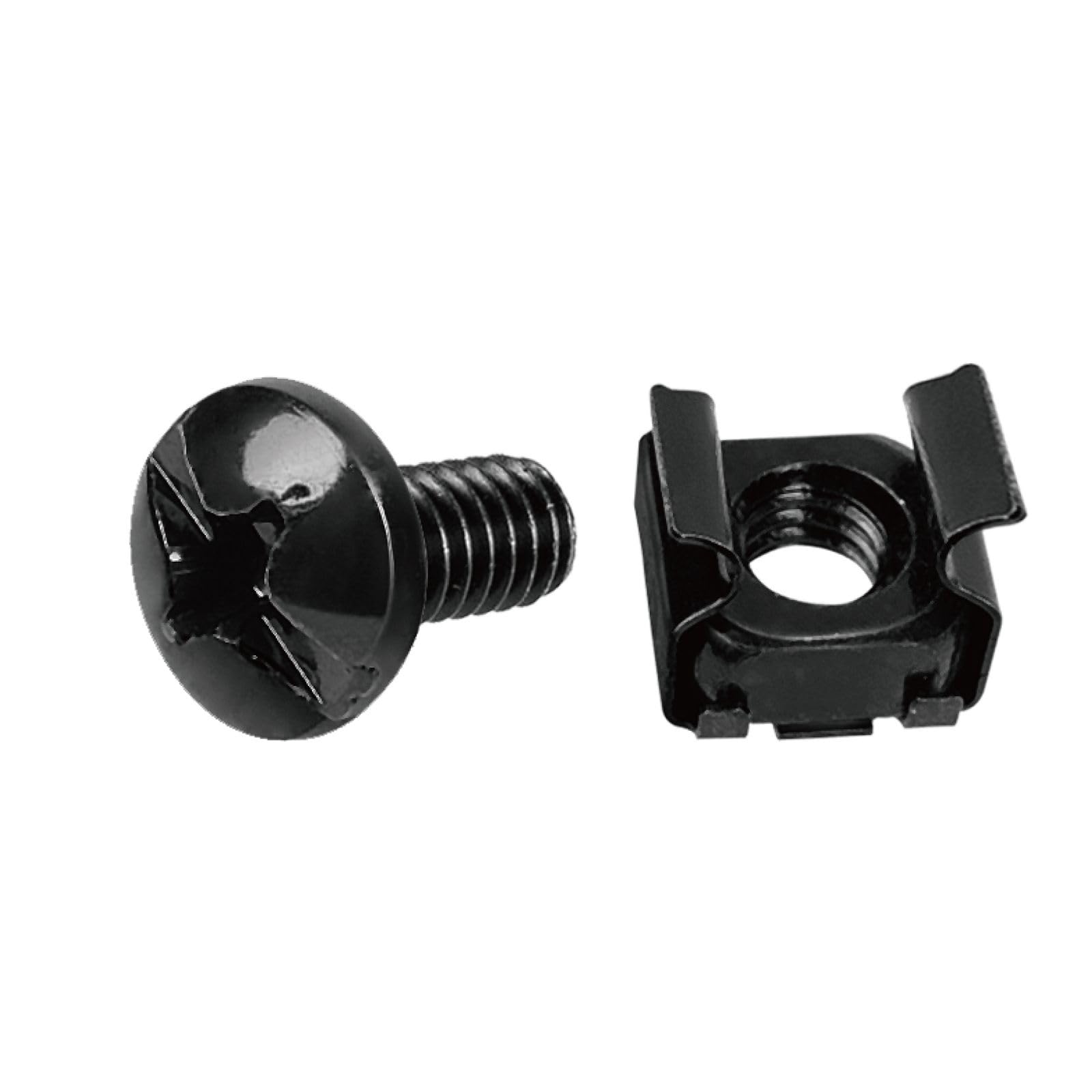 Tecmojo M6 Rack Mount Screws - M6 Cage Nuts and Screws 1/2inch, Made to Use with Network Racks, Enclosures and Cabinets (50 Pack)