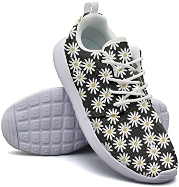 FGBLK New Daisy On Black Background Mens Guys Navy Casual Running Shoes