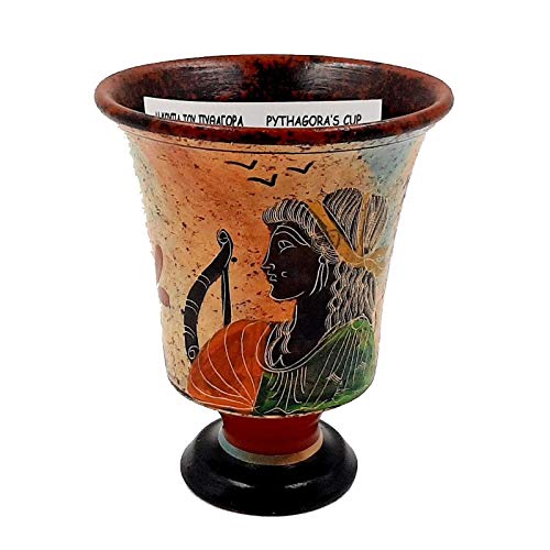 Pythagorean cup,Greedy cup 11cm,Multicolored,Showing Goddess Artemis Handmade