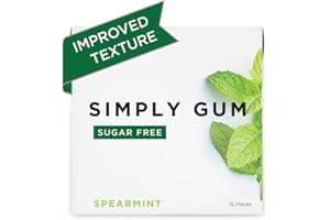 Simply Gum Sugar Free Chewing Gum (15 Count (Pack of 6), Spearmint)
