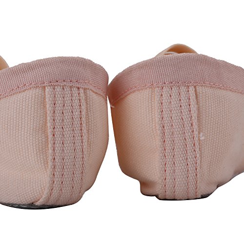 AKISS Girls' Basic Ballet Slippers Pink Cotton Canvas Dance Shoes Gymnastics & Yoga Flats for Toddlers/Little Kids (Toddler 10M, Ballet Pink)