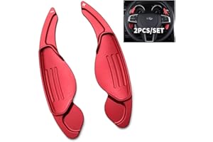 SANRILY 2pcs Red Aluminum Steering Wheel Paddles Shift Extensions for Land Rover Evoque Velar Discovery Range Rover Sport Int