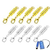Dsmile Pack of 10pcs Gold Color and Silver Color Tone Magnetic Lobster Clasp for Jewelry Necklace Bracelet