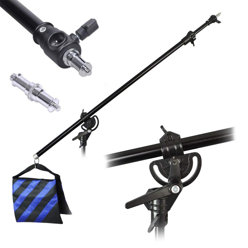 Photo Studio Boom Arm & Pivot Clamp | Luxlight® | 110-205cm | Extension Arm & Sandbag for Photography Light Stand