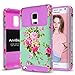 Note Edge Case,Galaxy Note 4 Edge Case,AnnBay for Samsung Galaxy Note Edge 2in1 Hybrid Heavy Duty Armor Heavy Duty High Impact Case Cover(Flower Purple)