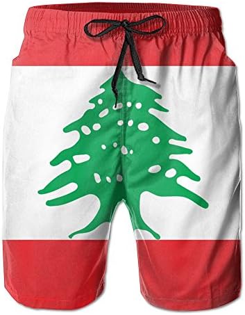 New Cartoon Fashion Flag Of Lebanon Men's Beach Pants Casual Shorts For Man