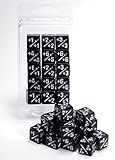 Mega Pack! Premium MTG +1/+1 Counter Dice D6 Polyhedral- 15 Die Bundle - Black with Silver Ink - Hedral - Magic: The Gathering TCG CCG