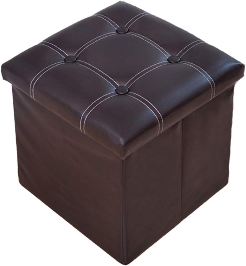 Otomana Wddwarmhome PU Caja de Almacenamiento Plegable Taburete hogar
