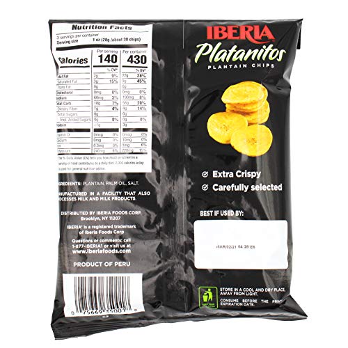 IBERIA LIGHTLY SALTED PLANTAIN CHIPS, 3 OUNCE (PACK OF 24)