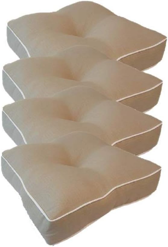 Suntastic Indoor/Outdoor Linen Textured Seat Cushion Set for Patio Furniture, Set of 4 Backyard Cushions