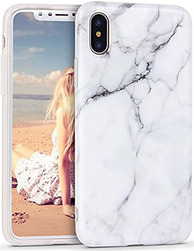 Premium Iphone X Case, Iphone 10 Case Marble Design TPU Flexible EcoFriendly Protective Anti Scratch Dustproff (Polar White)