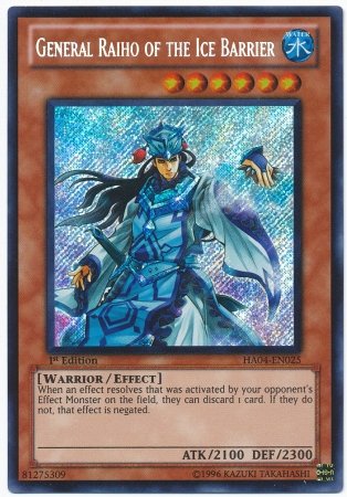 Yu-Gi-Oh! - General Raiho of the Ice Barrier (HA04-EN025) - Hidden Arsenal 4: Trishulas Triumph - 1st Edition - Secret Rare