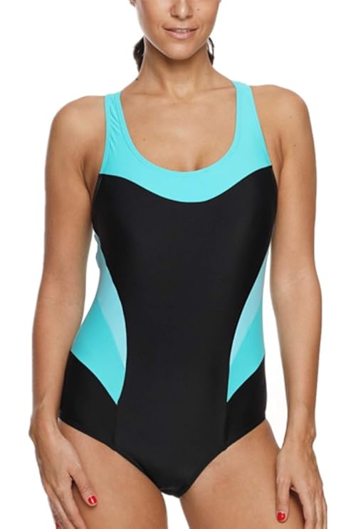 Avacoo Damen Badeanzug Figurformend Schwimmanzug Mit Performance-Schnitt Racer-Back Sport Bademode