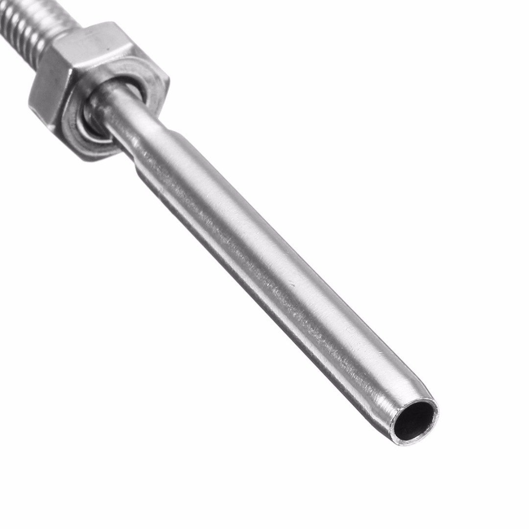 KINWAT 1pc Silver Threaded Terminal End Fitting 100mm Length T316