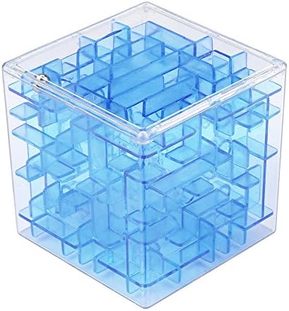 Mini 3D Magic Cube Maze Puzzle Box Intelligence Educational Toys 6.56.56.5cm ( Blue )