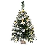 Best Choice Products 24in Pre-Lit Snow Flocked Tabletop Christmas Tree Decor w/ 30 LED Lights, Battery Pack, Timer
