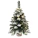 Best Choice Products 24in Pre-Lit Snow Flocked Tabletop Christmas Tree Decor w/ 30 LED Lights, Battery Pack, Timer