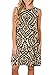 ZESICA Women's Summer Sleeveless Damask Print Pocket Loose T-shirt Dress, Khaki, Large