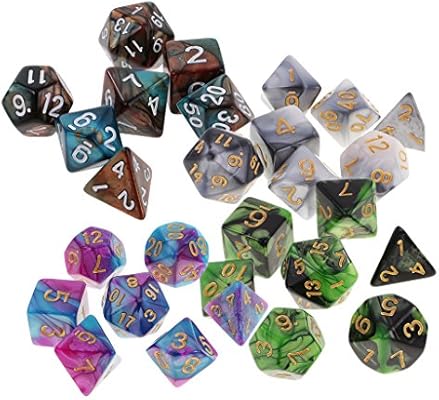 Amazon 多面体ダイス サイコロ ゲーム D D12 D10 D8 D6 D4 アクリル製 小道具 飲み会 おもちゃ 約28個 ダイス サイコロ おもちゃ
