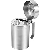 TILZIKA 550ML Stainless Steel Olive Oil Dispenser Bottle, Leakproof Oil Container with Lid & Wide Mouth for Kitchen, Cooking, BBQ