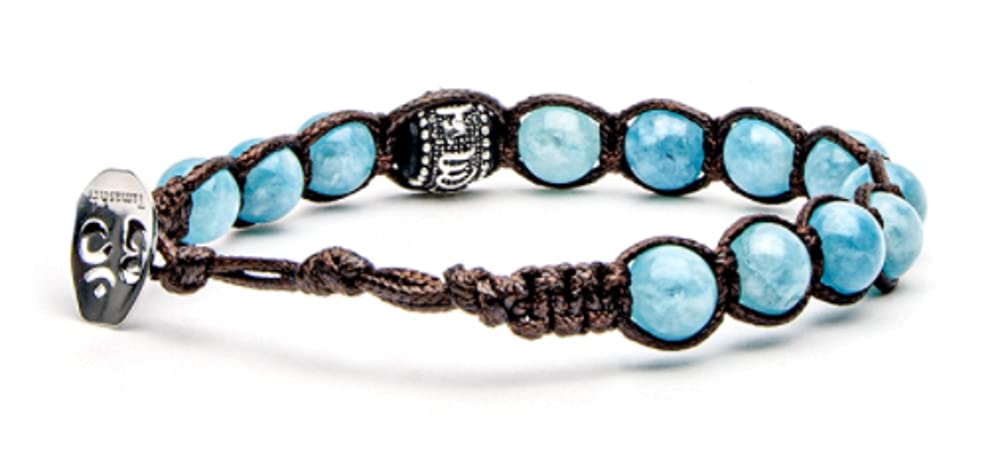 Special Edition Sky Blue Jade AG BS1100-196 Bracelet, Taglia unica, Silver, Jade