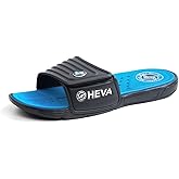 FUNKYMONKEY Men's Slide Sandals with Adjustable Upper and Comfort Quick-Dry Footbed Beach Shower Slippers