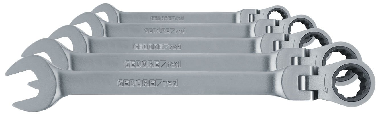 GEDORE Red Combination Ratchet Spanner Set Metric 5-Piece