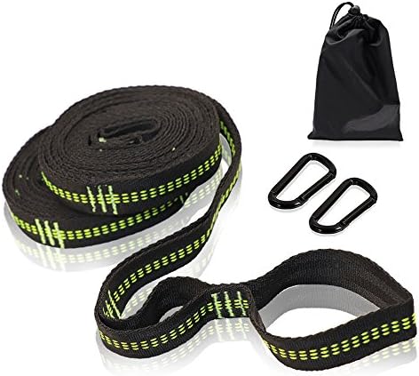 Inkec Hammock Straps XL, Camping Hammock Tree Straps Heavy Duty, 10FT, 2200 LBS, Combined 20 Ft Long, 34 Loops &amp; 2 Free Carabiners, Non-Stretch