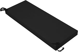Easy-Going 59x18x3 inch Waterproof Outdoor Couch Bench Cushion Covers Only Replacement Non-Slip Patio Seat Cushion Slipcover with Zipper and Adjustable Straps Black