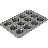 KitchenAid 12-Cup Nonstick Aluminized Steel Muffin Pan, Contour Silver