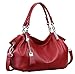 Heshe Womens Leather Handbags Ladies Designer Purse Tote Bag Top Handle Bag Hobo Bag Shoulder Bag Cross Body Bag (Wine)