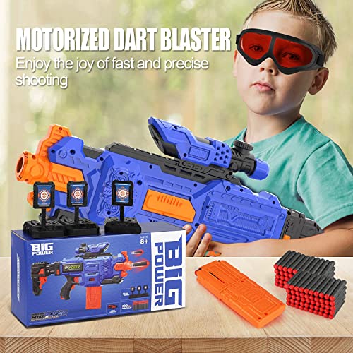 Bigpower Electric Foam Dart Blaster, Motorized Blaster Toy Guns with 2 Clip and 100 Foam Darts