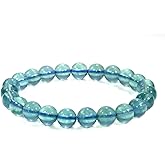 Jan Dee Natural Semi-Precious Gemstone Healing Power Blue Fluorite Crystal Bracelet