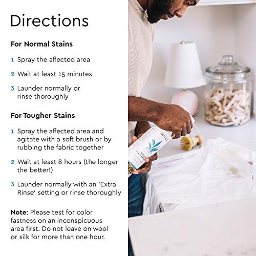 PURACY STAIN REMOVER SPRAY –THE TIKTOK LAUNDRY PRETREATER SPRAY FOR FRESH AND SET-IN CLOTHING STAINS ENZYME-BASED – NATURAL SPOT CLEANER – FREE & CLEAR 16OZ