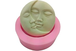 EchoDone Moon Face Silicone Mold for Resin Silicone Candle Molds for DIY Jewelry Making, Candle, Artificial Gems, Polymer Clay, Cake Fondant Mold