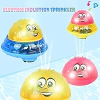 Mullue 4pcs Sprinkler Ball Toy,Spray Water Baby Bath Toy,Floating Bath Toys with Light,Automatic Electric Induction Sprinkler Toy,Amphibious Interesting Light Music Toys,Birthday Gift for Kid