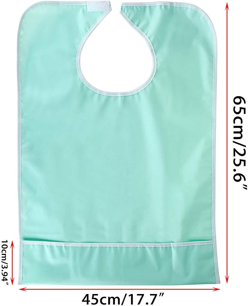 Sumnacon 4Pcs Colorful Waterproof Adult Bibs - Reusable Dining Clothing Protectors with Crumb Catcher, Decorative Washable Bibs for Adult Women Elderly Patient Disability: Clothing