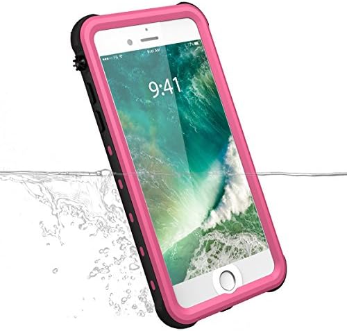 iPhone 7 Plus Waterproof Case/6.6ft, Vcloo Underwater Case for 7 Plus, Dustproof, Snow Proof, Shock Proof, Heavy Duty Protective Slim Carrying Case Cover Protector for iPhone 7 Plus/5.5" (Pink)