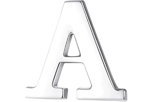 HONEY BEAR Initial Alphabet Letter Lapel Pins Collar Badge Brooches for Mens/Womens Shirt Dress Decoration Silver