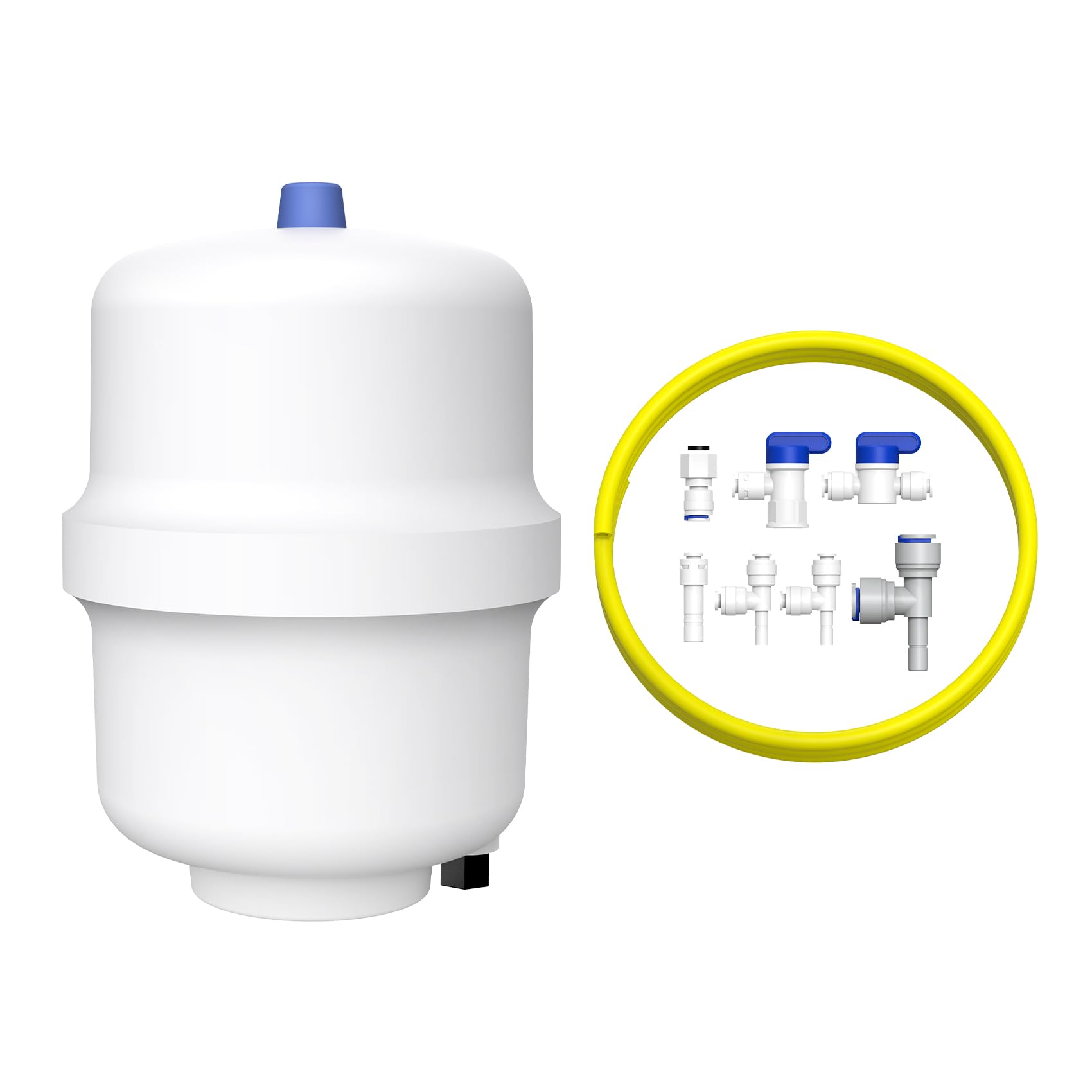 Photo 1 of SimPure Small Water Pressure Tank for Tankless Reverse Osmosis System, RO Water Storage Tank with Fittings for Refrigerator, Ice Maker, Suitable for 1/4" and 3/8" Water Pipes