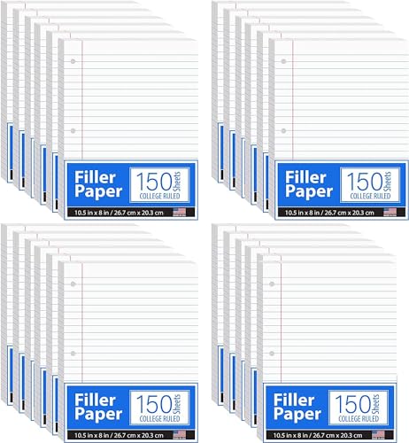 Notebook Paper, Loose Leaf Paper, College Ruled
