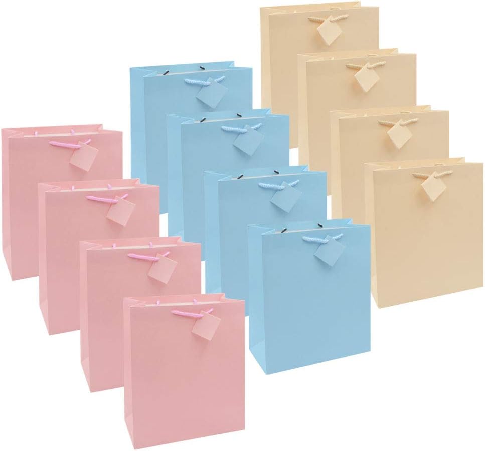 Paper Gift Bags 12 Pcs Assorted Colorful Premium Large Size