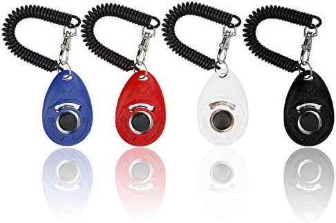 Dog Clickers for Training,4 Pack Geekeep Clicker Training for Dogs Puppy Cats Birds Horses Pet Training Clicker with Wrist Strap